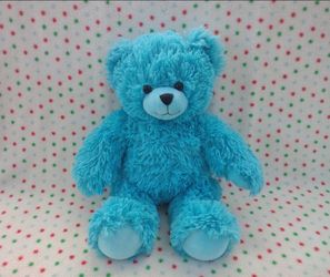 Build-A-Bear 17" Blue Turquoise Fluffy Stuffed Plush Teddy