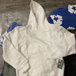 White Denim Tear Hoodie 