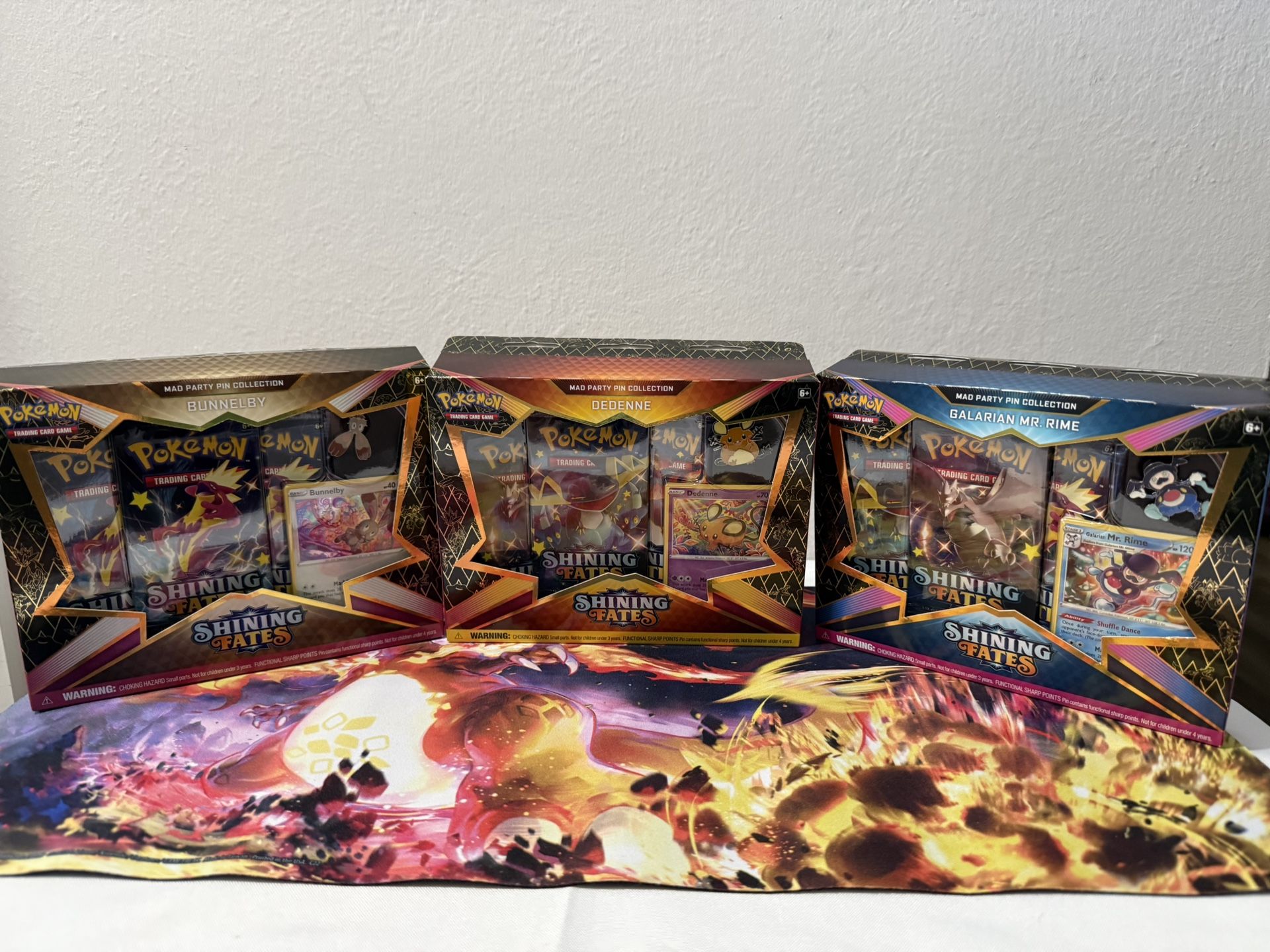 Pokemon Shining Fates Mad Party Pin Collection Boxes