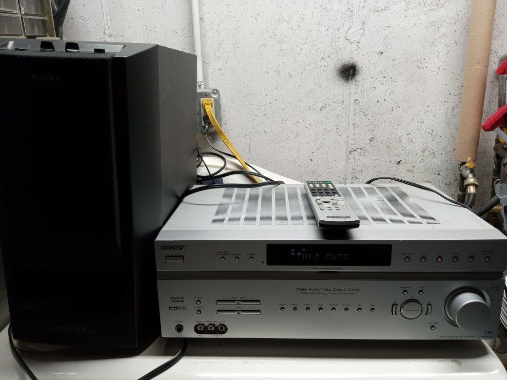 SONY HOME THEATER RECEIVER AND SUBWOOFER