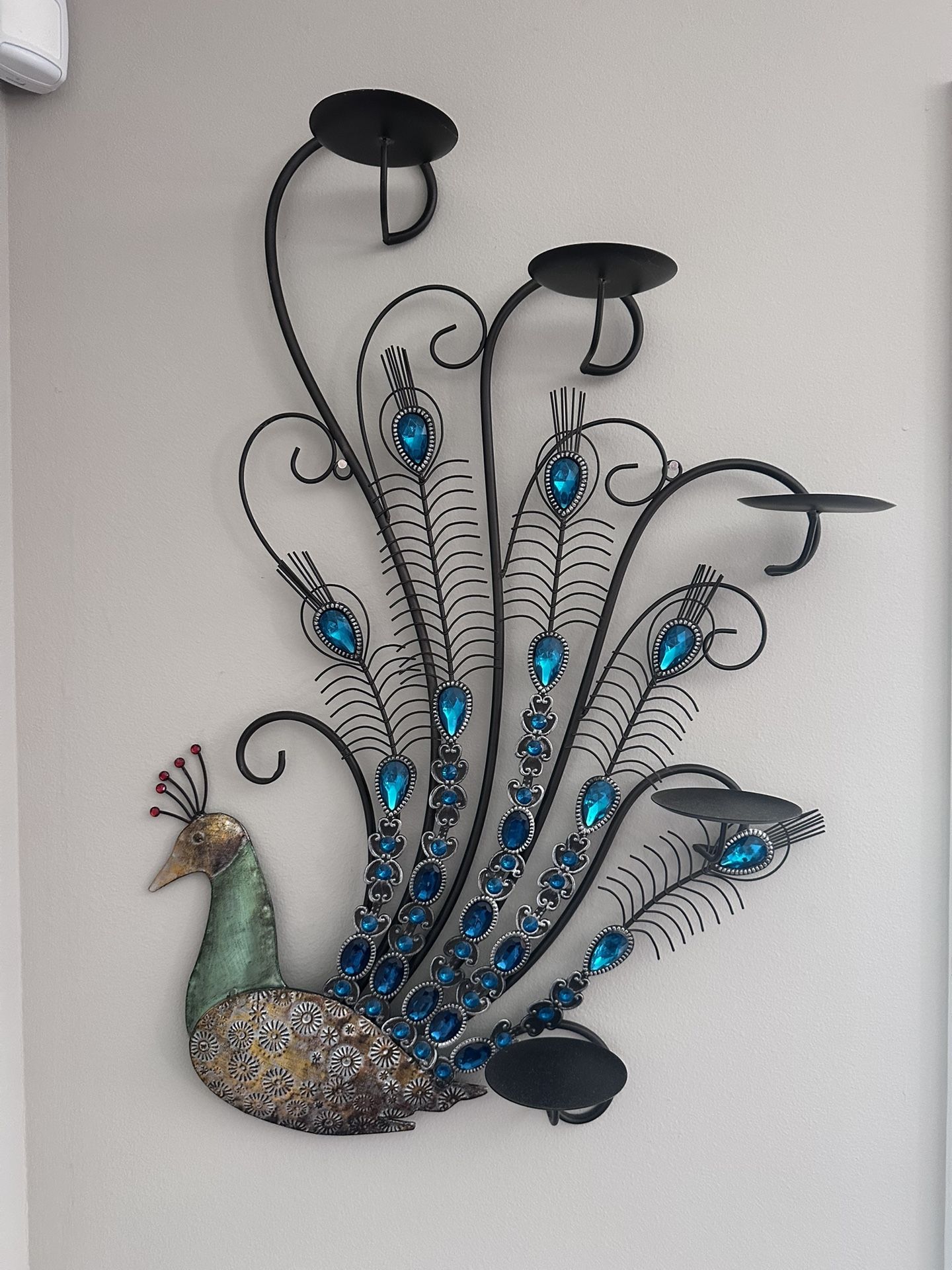 Wall Peacock Candle Holder Set