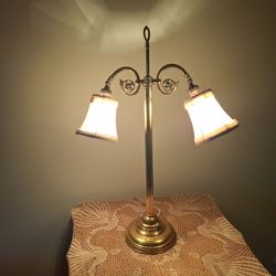 Antique brass table lamp