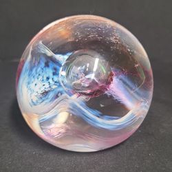 Beautiful Caithness Moon Crystal Glass Paperweight 