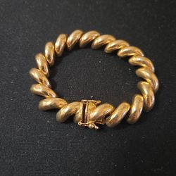 14k Gold Macaroni Bracelet 
