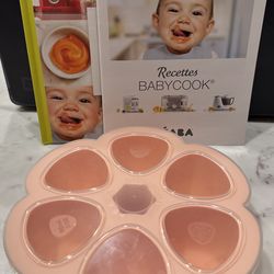 BEABA Silicone Baby Food Portion Storage Tray Container Freezer & Babycook Recipe Book