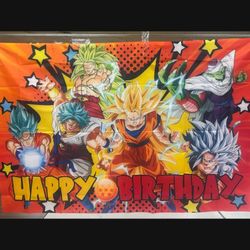 Dragon Ball Z Birthday Banner Backdrop