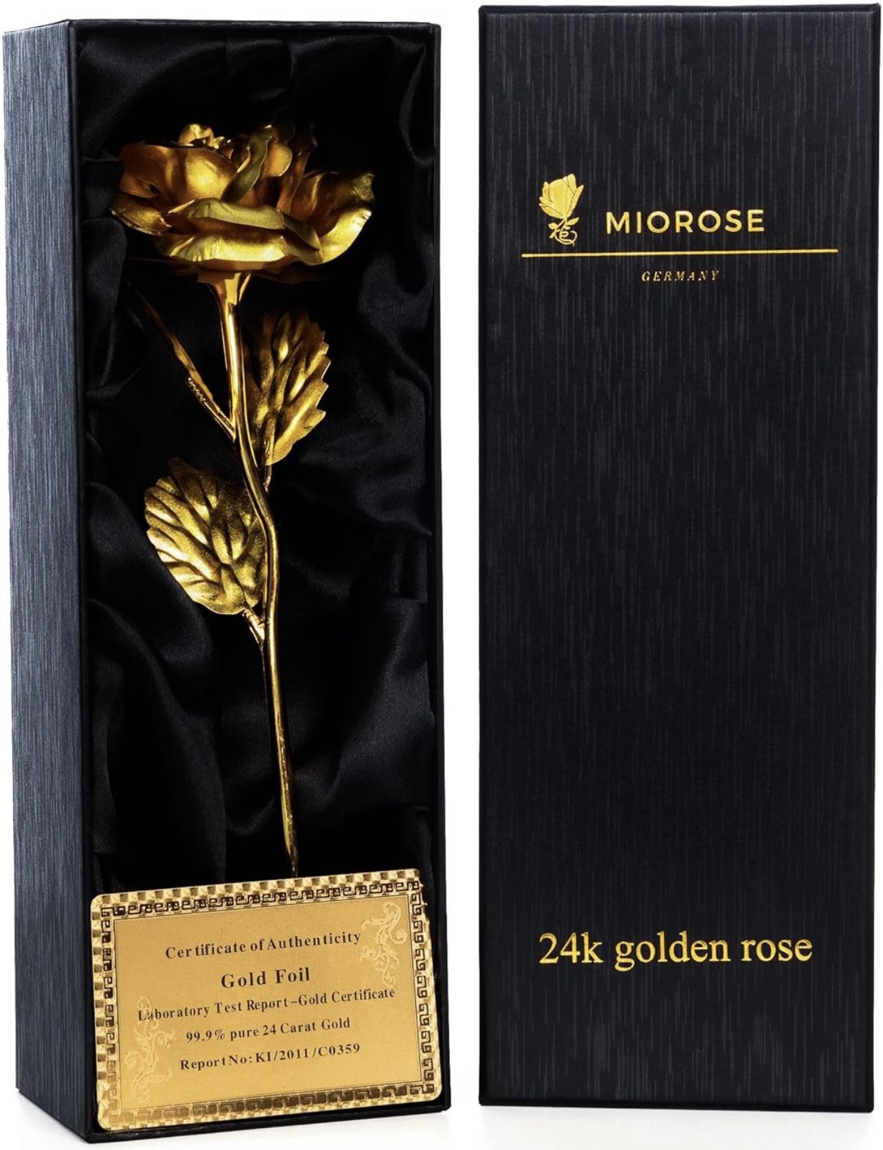 Gold Dipped Rose Golden 24k Gold Forever Eternal Rose Genuine One of a Kind Eternity Rose - Romantic Gifts for Women Valentines Day Her Birthday Anniv
