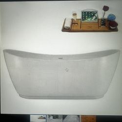 Freestanding acrylic bathtub 69 x 30 comes with special wooden tray beautiful acrylic bath bathtub