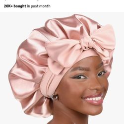 Pink/Black Silk Bonnet