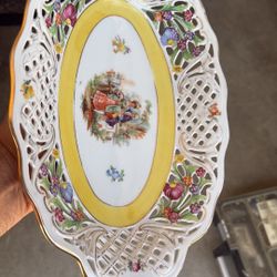 Antique Germán Porcelain Plate 1945-49 US Zone Schumann Babaría 