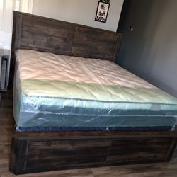 New King Bed Frame with Mattresses Included! 
