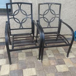 Set Of Two Patio Chairs Aluminum
