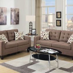 Brand New Light Brown Sofa And Loveseat