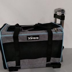 Xevera Cat Dog Carrier with Wheels Airline Approved Rolling 