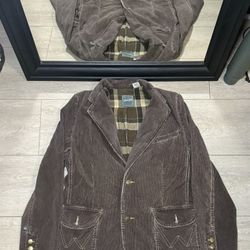 Vintage Wrangler Flannel Lined Corduroy Blazer Jacket