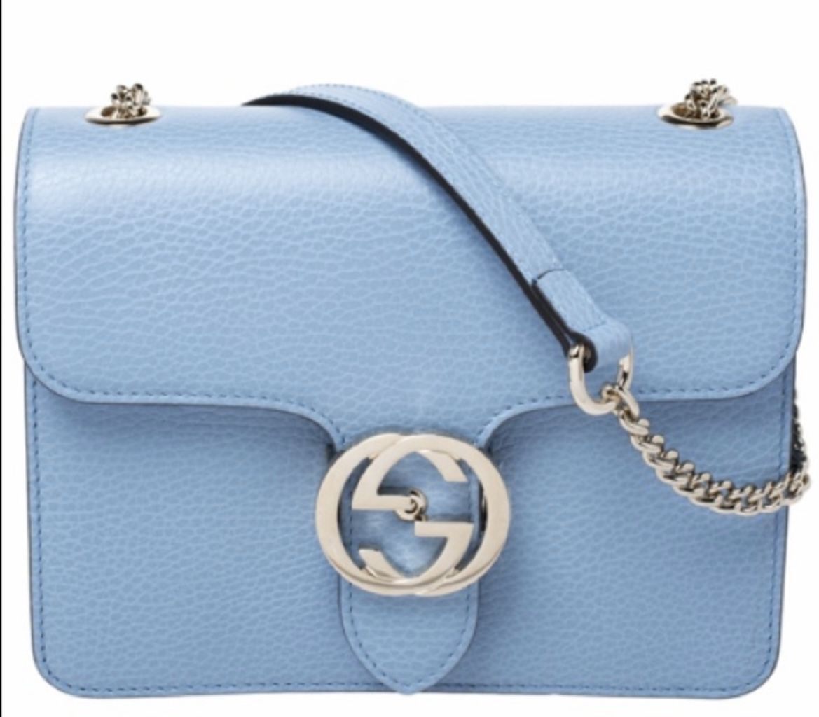 Authentic Gucci Baby Blue Interlocking G Chain Bag – Rare Color