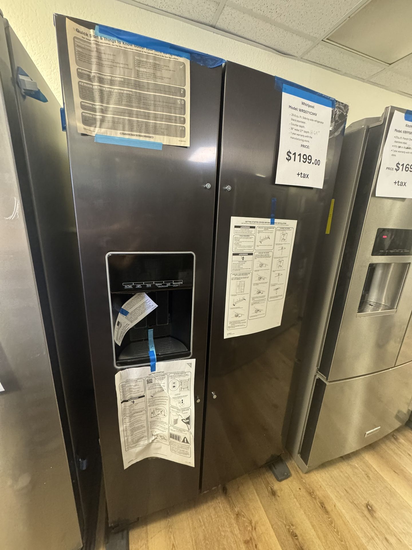 Whirlpool Refrigerator Side  By Side 