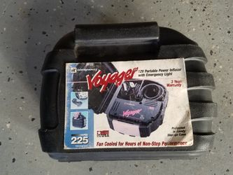 12v portable power inflator w/emergency light.