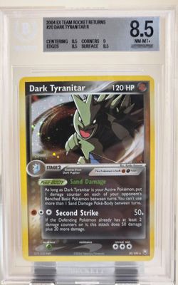 Pokemon Dark Tyranitar EX Team Rocket Returns 20 BGS 8.5