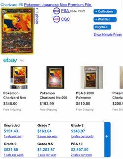 PSA 9 Charizard Neo Promo Japanese Discovery 2 File Holo 006 WOTC POKEMON Mint