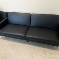 NEW FAUX LEATHER FUTON COUCH/BED