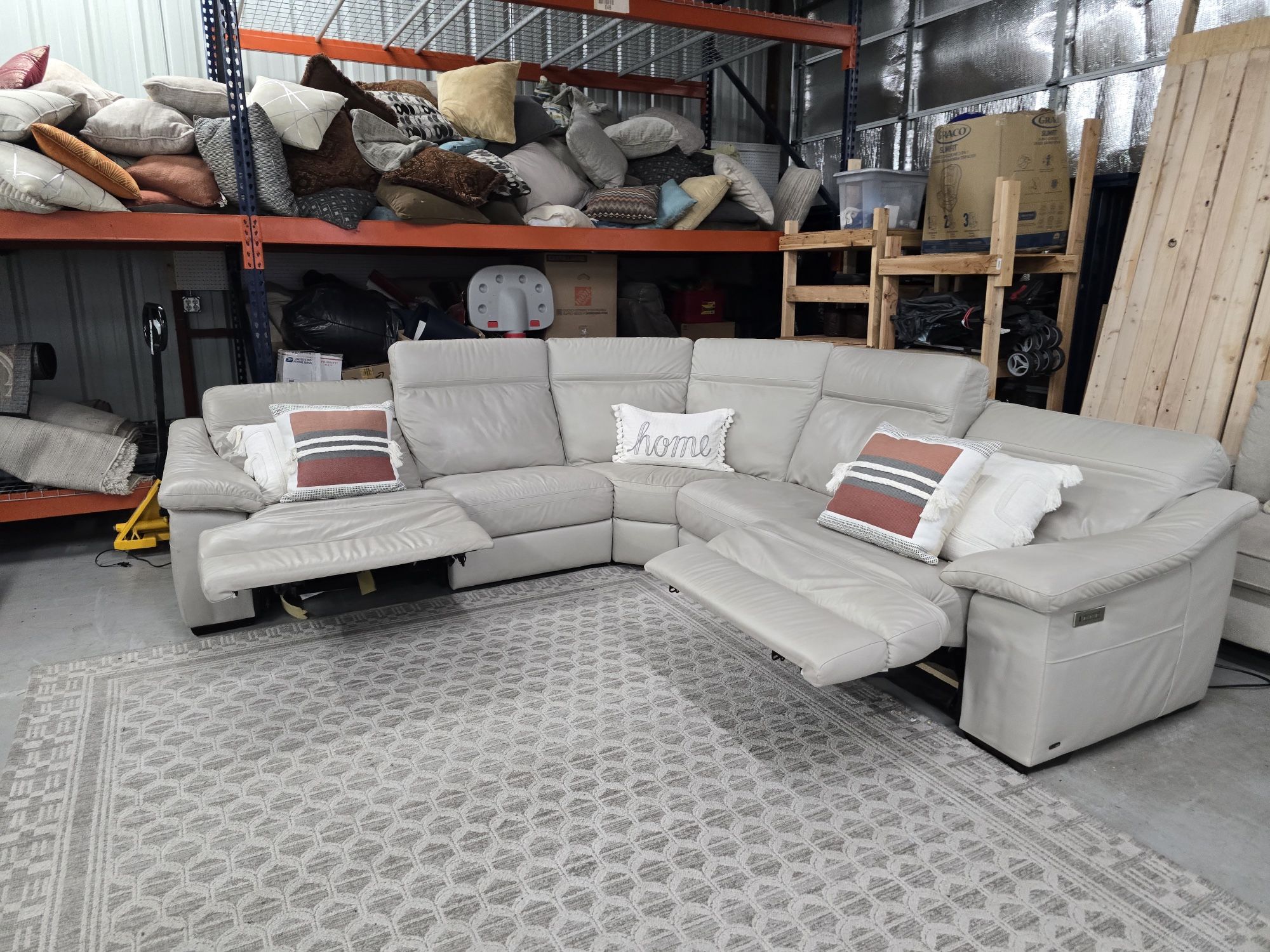 Power Reclining light gray Sectional Couch π CAN DELIVER TODAY π