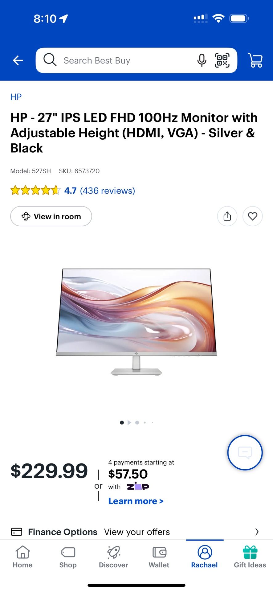 27 HP Monitor, Used Like New