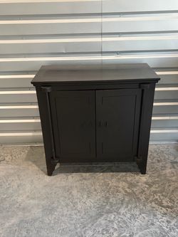 Black Wood Two-Door Storage Cabinet