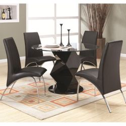 5pc Dining Set with glass top