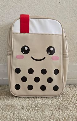 Kids Boba Milk Tea Faux Leather Quality Backpack