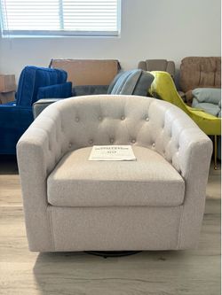 Gray Swivel Barrel Accent Chair (NEW)