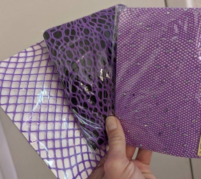 (3) Purple Fishnet Tights (Rhinestone/Regular/Patterned) **READ DESCRIPTION**