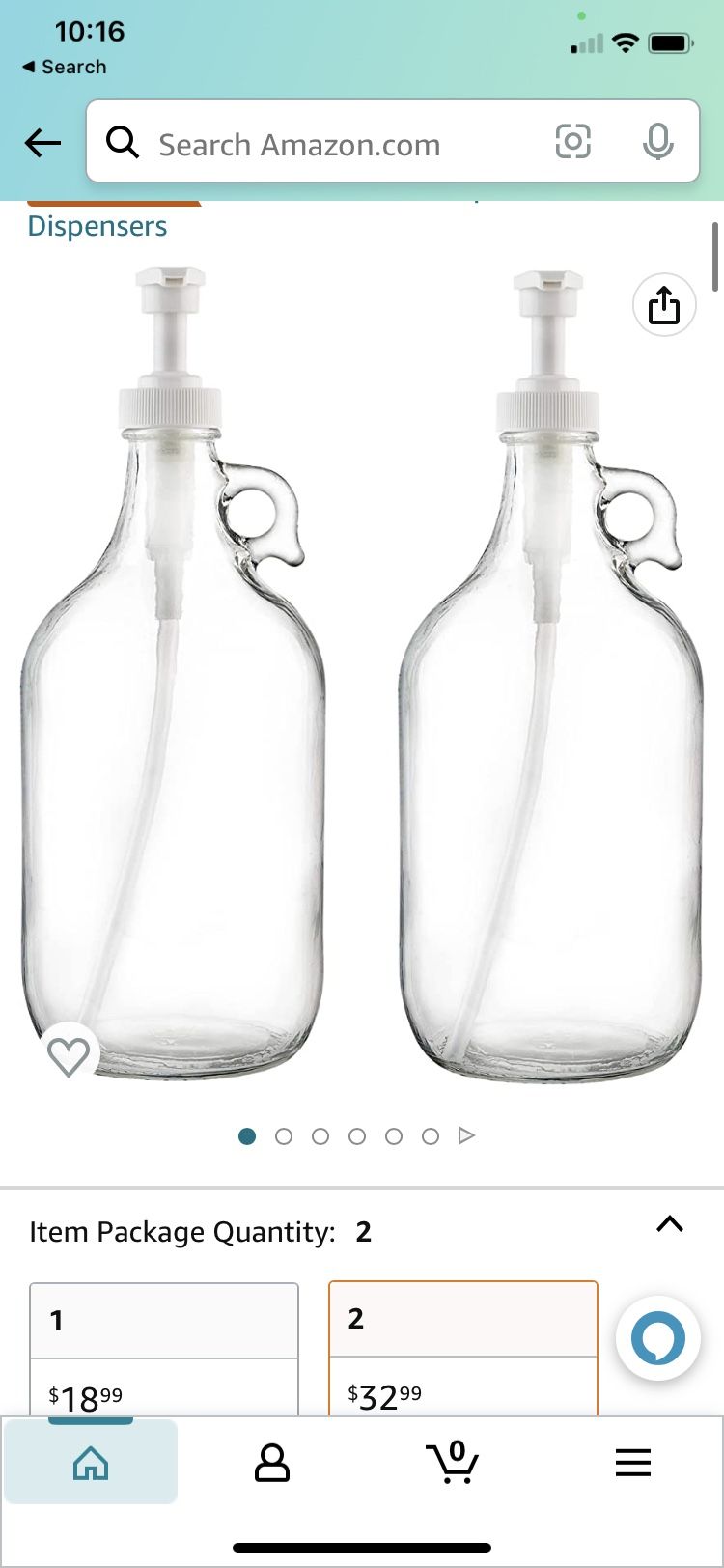 Half Gallon Glass Pump