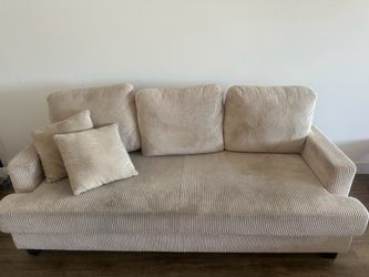 Corduroy beige sofa couch