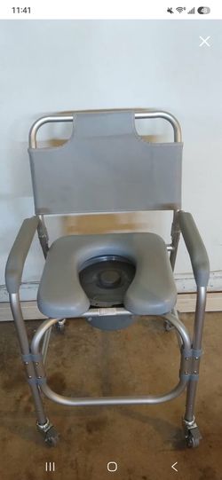 Aluminum shower chair commode with casters