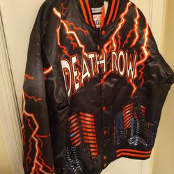 Death Row Mens Bomber Jacket Size Large 