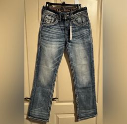 "RUBEN" MENS ROCK RIVIVAL BOOTS JEANS 31x32