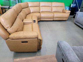 🤎🧡 LEATHER Power Reclining Sectional - Price Drop! 👀👀