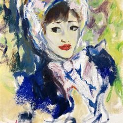 Portrait of Sally Ben Stahl Inspired Original Piece. 13x11 Inch Oil Painting Art