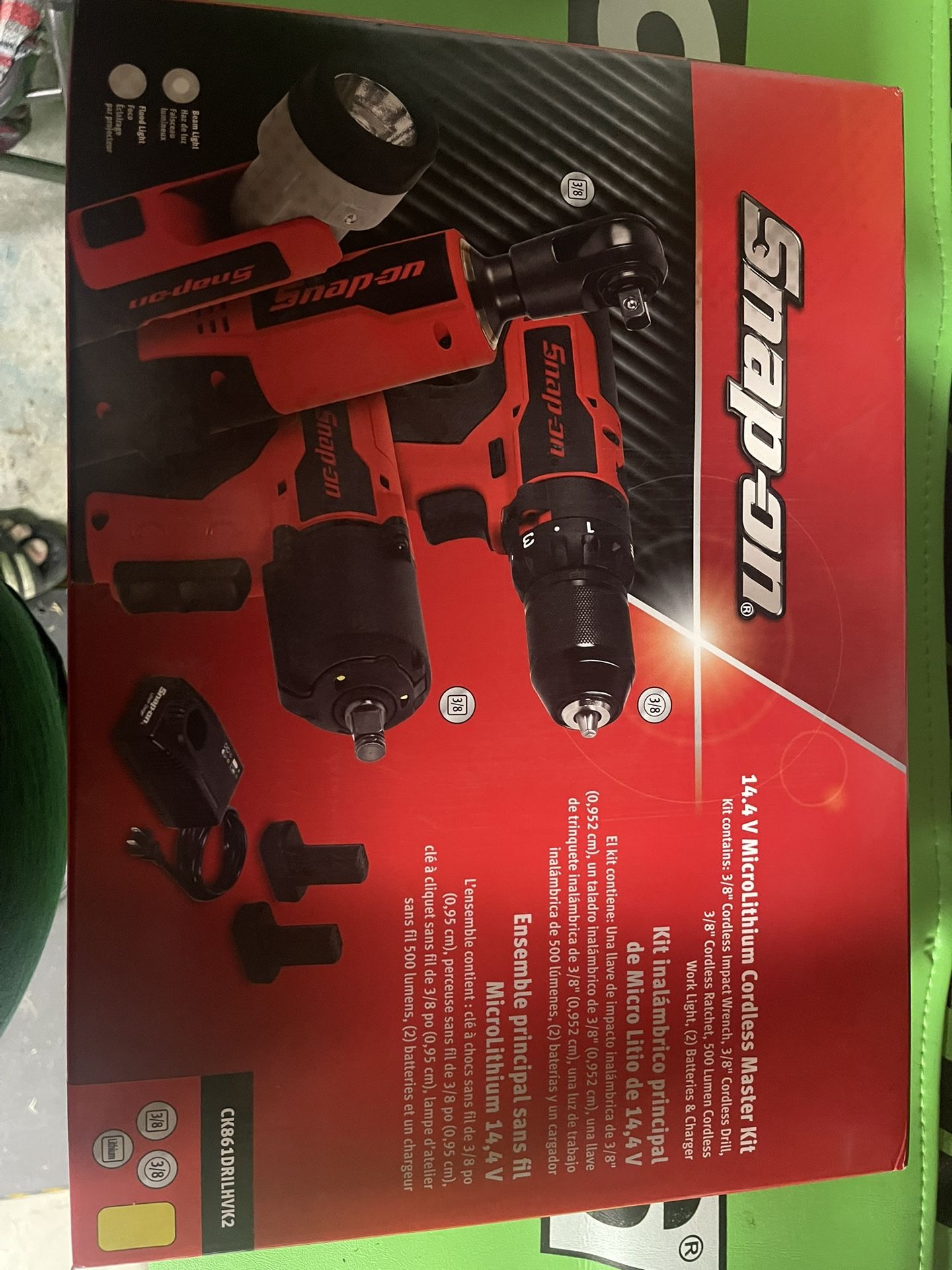 Snap-On NEW 3/8 Drive 14.4V MicroLithium Brushless Cordless Combo Kit