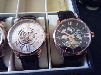 Invicta Authentic Automatic Leather Luxury Watches
