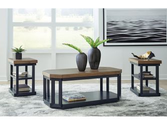 Landocken Brown/Blue Table (Set of 3)