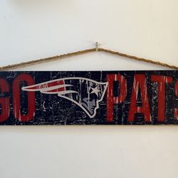 New England Patriots Distressed Sign Ready To Hang