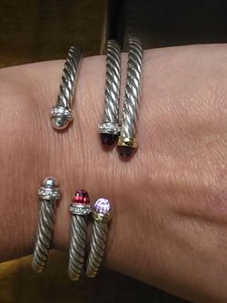 David Yurman 4mm  Cable Flex  Silver & Diamonds
