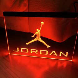 JORDAN LED NEON RED LIGHT SIGN 8x12