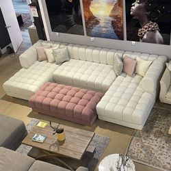 Lipa Velvet Double Chaise "U" Shape Section