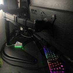 Dual Dell 24” Monitors + Heavy-Duty Adjustable Arms – $300 OBO