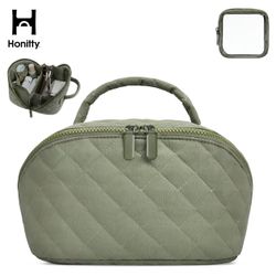 Makeup Bag,Quilted Puffer Cosmetic Bags,Large Capacity Waterproof Make up Bag Set