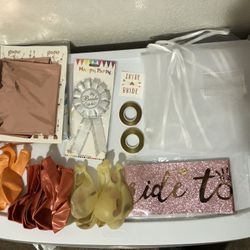 Bachelorette Party Decorations -Rose Gold Balloon Arch Garland Kit, Bride Balloons, Bachelorette Veil And More 