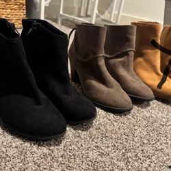 Two Pairs Of Women’s Short Booties - Size 8-8.5 - Great Condition! 